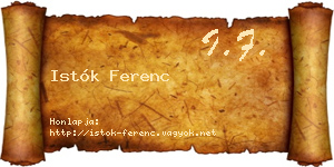 Istók Ferenc névjegykártya