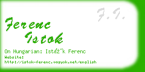 ferenc istok business card